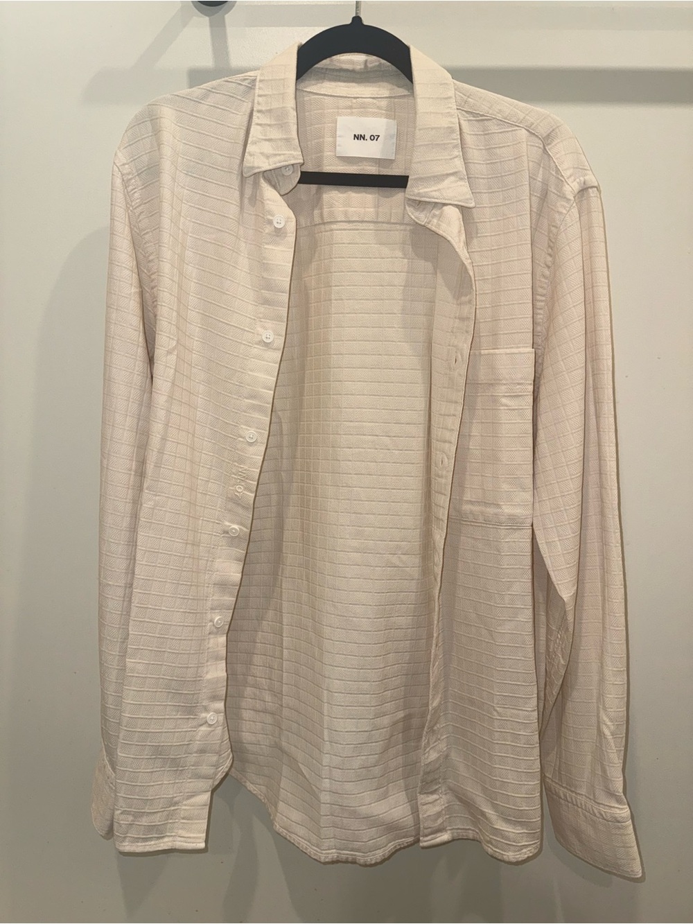 NN.07 NN07 Men's Off White Cohen Relaxed Fit Button-Down Shirt Size S